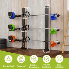 Weed Eater Racks for Open Trailer, 3 Place Heavy Duty Trimmer Racks for Open Trailers,Weedeater Rack for Open Trailer with Locks