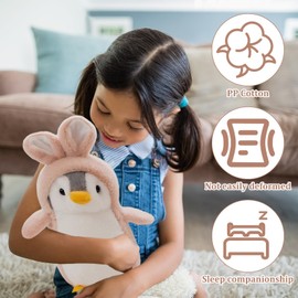 SNONESIY Cuddly Toy Penguin Cute Cuddly Toy Cute Penguin Cuddly Toy Cuddly Toy Cute Cuddly Toy Penguin Stuffed Toy Plush Toy Gifts for Boys Girls and Children (Pink)