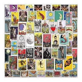 Tarot Lectura Cartas Aesthetic 50 Calcomanías Stickers Pvc Vs Agua Stickers Variados Sin Repetir Impermeables Removible Diseños Únicos Para Electrónicos, Laptops, Termos, Celulares