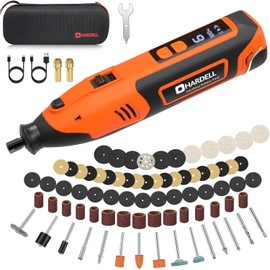 HARDELL Cordless Rotary Tool 12V, 6 Speed Power Rotary Tool with Display Screen, 80pcs Accessories, 2000mAh Fast-Charging Battery Rotary Tool Kit for Sanding,Carving,Polishing,Drilling,Cutting