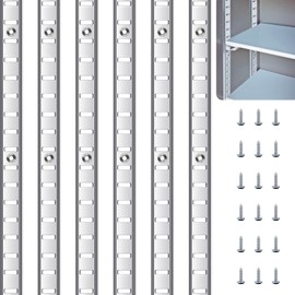 6 Pcs 39 Inch Shelf Pilaster，Adjustable Shelf Standard Mortise Mount Metal Shelves，kitcken Metal Mortise Mount Shelf Rail, Silver