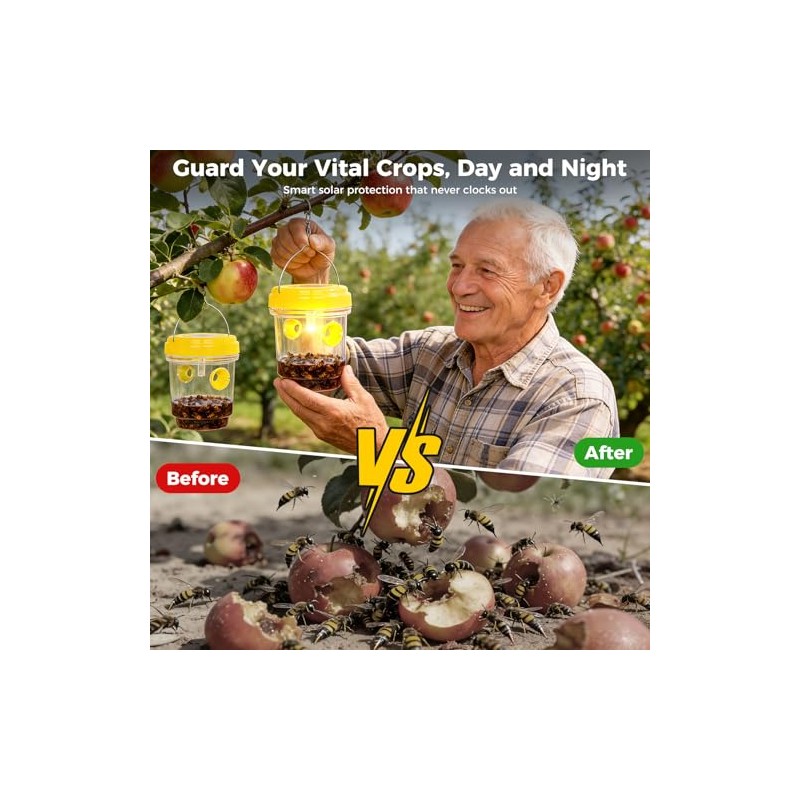 2 Pack Solar Wasp Traps - Effective Outdoor Insect Control