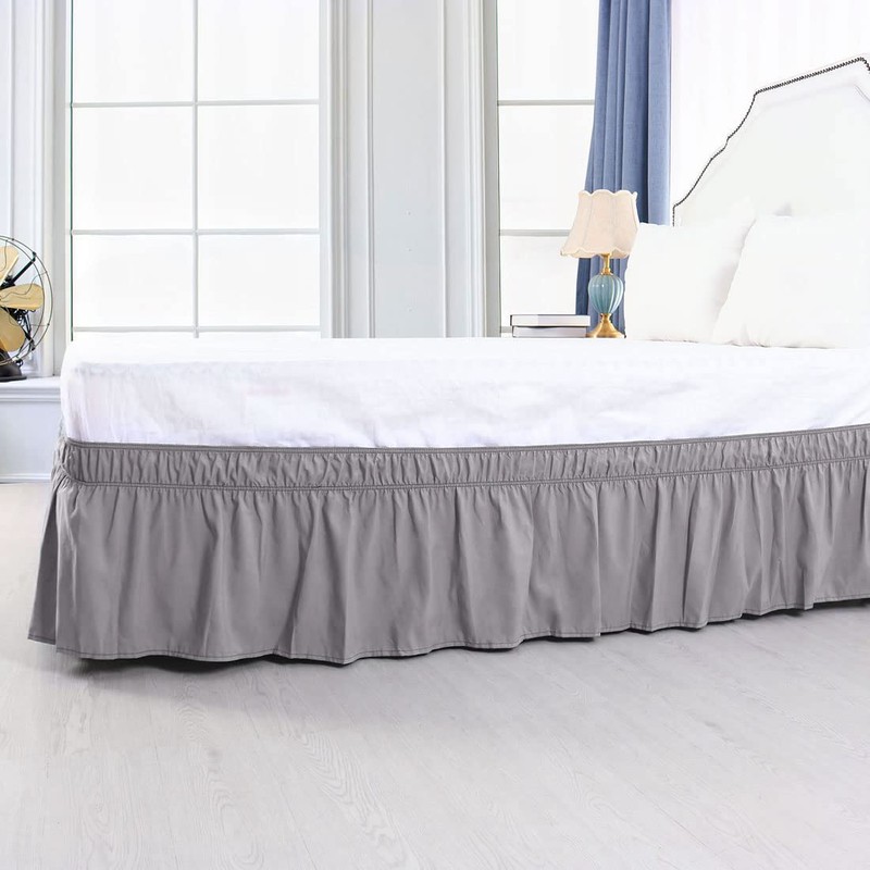 PiccoCasa Elasticated Bed Skirt Ruffled Bed Base Wrap Around Bed