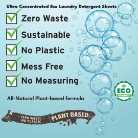 New Resources Group Detergent Sheets Linen 100 Loads Eco-Clean Laundry Concentrated 50 Pack Fresh