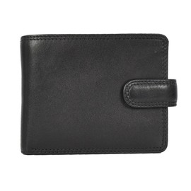 A1 FASHION GOODS Genuine Leather Bifold Wallet, RFID-Blocking with Gift Box, Cards Coins Notes ID Photo Organiser Black and Brown Colour Option Miles (Black)