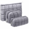 Huhumy 3 Pcs Puffy Makeup Bag Quilted Makeup Bag Cute