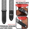 Amumu Embroidery Guitar Strap adjustable for Acoustic, Electric, Bass Guitars