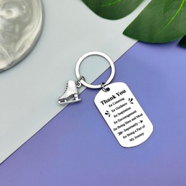 Skating Keyring Skating Coach Gift Thank You Gift for Figure Skater Gift Ice Skate Jewelry Keyring Gift Appreciation Keyring for Skating Lover Gift Birthday Graduation End of Season Gift for Coach