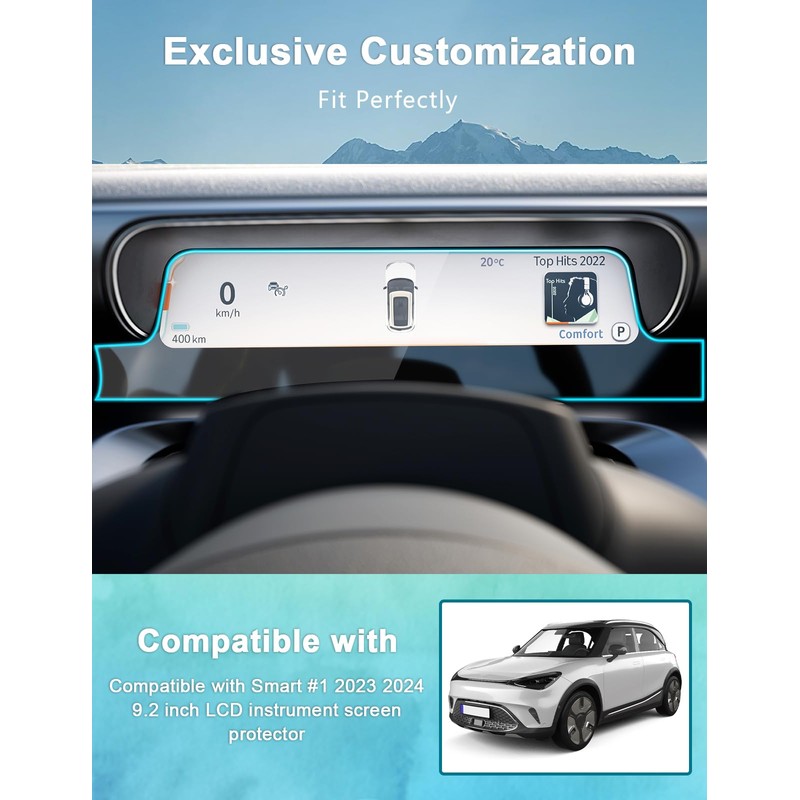 BIXUAN 9.2 Inch Navigation Screen Protector Compatible with Smart 1
