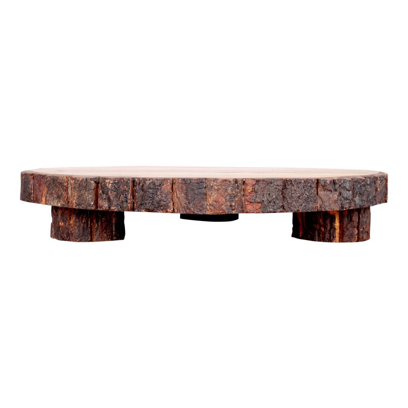 GoCraft Mango Wood Pedestal Stand – Rustic Decorative Riser for