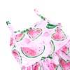 DALITA BOUTIQUE Toddler Girls Watermelon Spaghetti Strap Dress Ruffle Bottom
