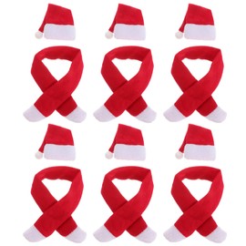 LIOOBO 6 Sets Christmas Hat Scarf Creative Beautiful Bottles Cap Bottle Cover Bottle Cover Kit for Restaurant Dinner Hotel