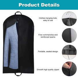 3-teilige Anzug-Reisetasche für Herren, faltbare Reisetasche, Anzughülle mit Griffen und Zwickel, durchgehender Reißverschluss für Reisen und Aufbewahrung, Anzugjacke, Kleid, Mantel, Herren und Damen