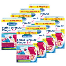 Dr. Beckmann Paint and Dirt Trapper 3-in-1 | Colour Catcher Cloths for Ultimate Discolouration Protection | with Extra Colour & Fibre Care | 8 x 40 Cloths