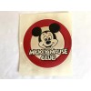 Vintage MICKEY MOUSE CLUB 5.5” Round Vinyl Appliqué Beige+Red Patch