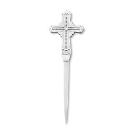 GiftsOGifts Letter Opener Cross Shape Vintage Pewter Metal Letter Opener Envelope Open Slitter, Silver Hand Letter Opener (Cross with Studs)