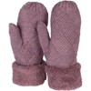 styleBREAKER 09010031 Women's Warm Winter Knitted Mittens, Gloves with Diamond