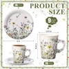 Rtteri 20 Sets Floral Paper Tea Cups and Saucers 9oz