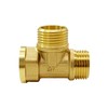 Joywayus 3/4 GHT Threaded Brass Garden Hose Fitting Tee T