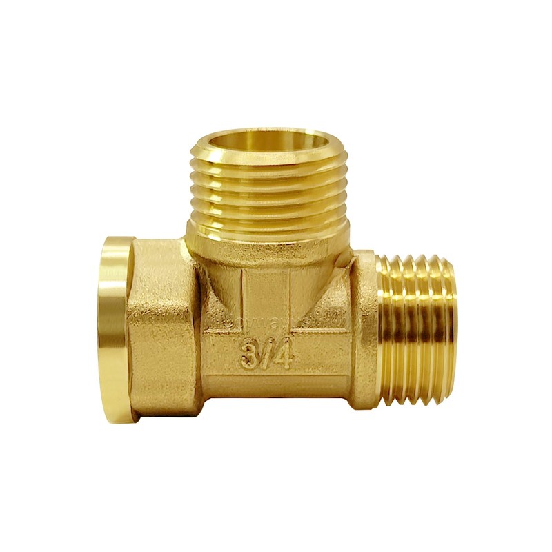 Joywayus 3/4 GHT Threaded Brass Garden Hose Fitting Tee T