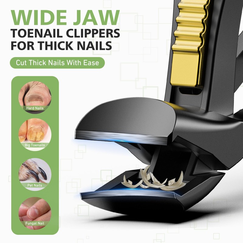 BALUCA Curved Cutting Jaw Toenail Clippers for Seniors for Thick