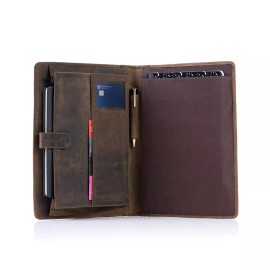 KomalC Leather Business Portfolio with Luxury Pen Business Personal Organiser Folder...