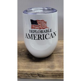 TRUMP 2024 WINE TUMBLER DEPLORABLE AMERICAN ANTI DEMOCRAT MAGA