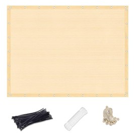 KANAGAWA 90% Sun Shade Cloth 10'X 20' Outdoor Pergola Shade Cover Canopy with Grommets UV Block Privacy Screen for Patio, Backyards, Outdoor, Carport, Garden, Wheat