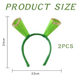 TYFGRT Pack of 2 Green Monster Headbands, Cute Three-Dimensional Headbands, Stage Performance Headbands, Party Dress Headbands, DIY Clothing Styling Accessories