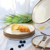 Lareina Plates and Bowls Set, 12 Pieces Farmhouse Ceramic Dinnerware