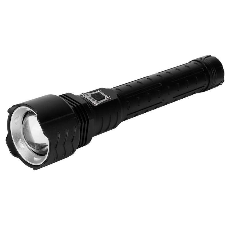XHP90 Telescopic Zoom Flashlight Waterproof Electric Torch USB Charging for