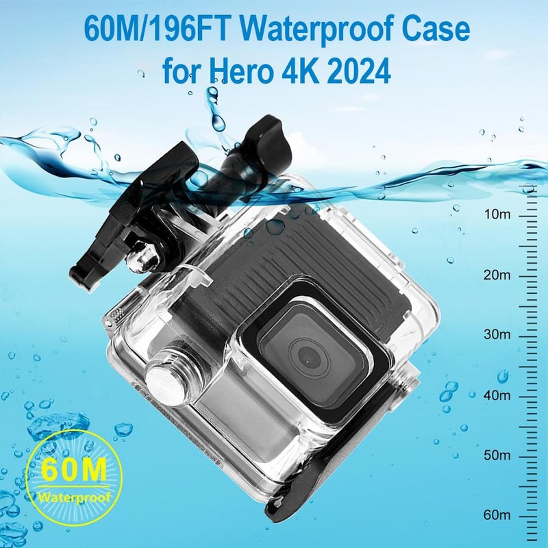 KETOPKIN Waterproof Case for GoPro Hero 4K Compact Waterproof Camera,60M/196FT