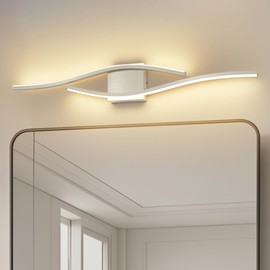 Joossnwell Bathroom Vanity Light Modern Bathroom Lighting Fixture Over Mirror Brushed Nickel 5cct Dimmable Bath Vanity Light Bar 31.5 Inch Led Bathroom Sconces
