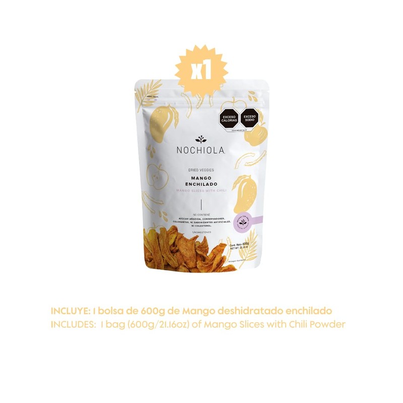 Nochiola Mango Deshidratado Enchilado Sin Azucar Añadida (600g)