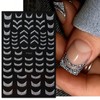 Holographic French Line Nail Art Stickers, 8 Sheets Silver Matte