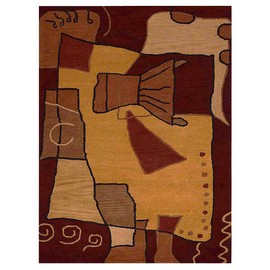 Hand Tufted Wool ECO-Friendly Area Rugs - 4'x6', Rectangle Shape, Multicolor, Abstract Modern Design, High Pile Thick Handmade Area Rugs for Living Room, Bed Room (K00694)
