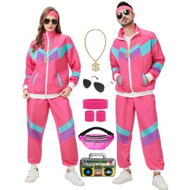 KUKIKUKI 80s 90s Outfit for Men and Women, Tracksuit Sportswear, Streetwear Tracksuit, Jogging Suit, Outfit for 80s Outfit, Men's Costume