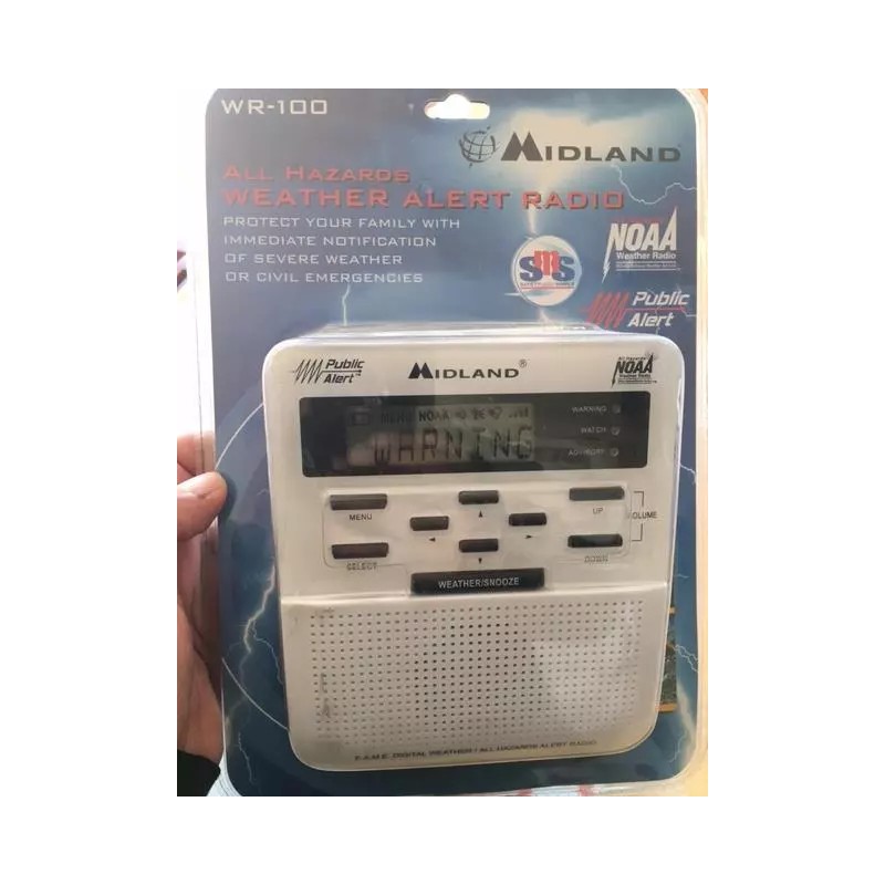 Midland Emergency Weather Alert Radio w/ Alarm Clock NOAA Trilingual