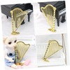 HEMOTON Mini Harp Toy Models Doll House Stringed Instrument Harp