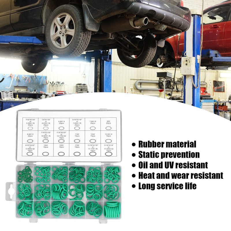 270Pcs Green O Ring Kit, Sealing O Ring Assorted Kit,
