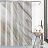 GCIREC Brown Marble Shower Curtain, Grey Brown Modern Abstract Wave