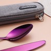 (Purple) - Portable Stainless Steel Flatware Set, Travel Camping Cutlery
