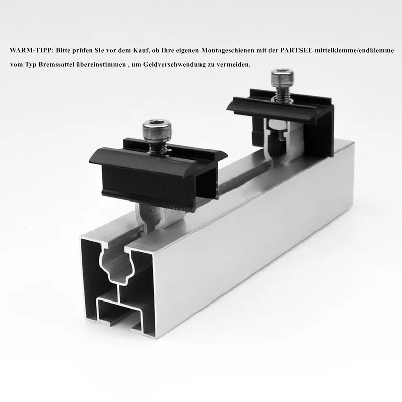 Pack of 6 Solar End Clamps, Solar Panel Holder End