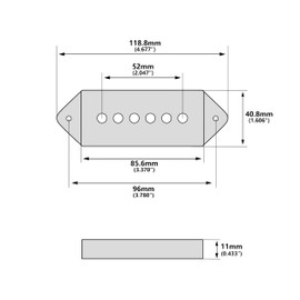 Banworks Plastic P90 Pickup Covers Electric Guitar P90 Dog Ear Pickup Covers 52mm (2-3/64") Bridge Pickup Covers For Epiphone Les Paul LP Electric Guitar Pack of 2 JT/SYQG-06 Chrome