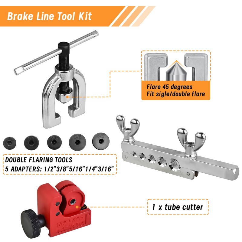 MuHize 25 ft 1/4 Brake Line Kit - Zinc Coated