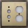 Deco Step Style Antique Brass 2 Gang Switch Plate -