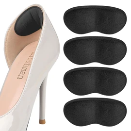 Heel Grips for Shoes That Are Too Big - Shoe Inserts for Women & Men, Non-Slip Heel Pads with Cushioning, Blister Prevention Liner for Loose Shoes, Gap Filler Comfort Accessories (Black, 2 pairs)