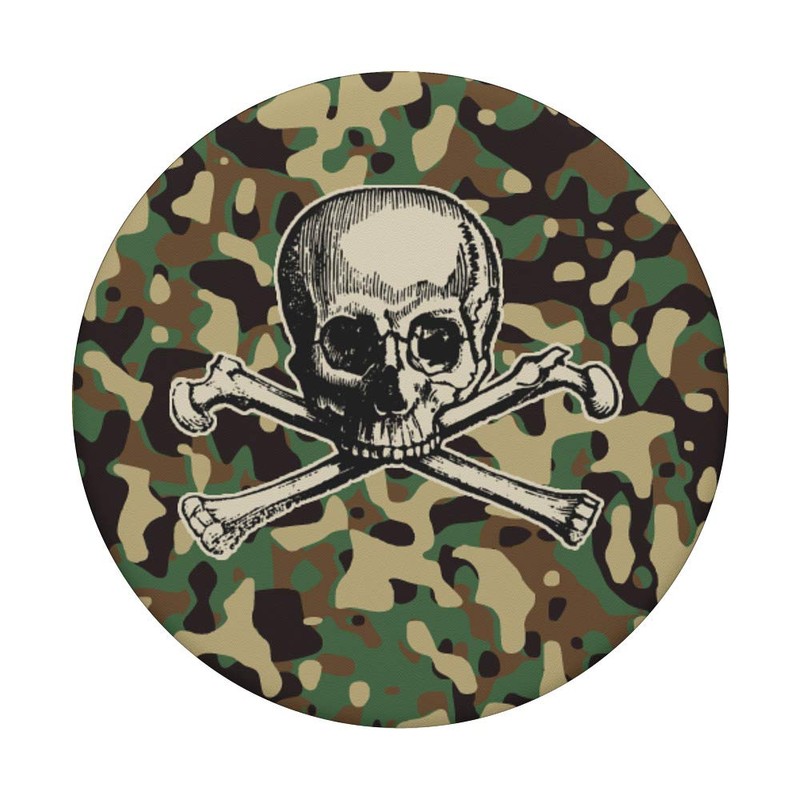 Military Camo Pattern with Skull and Cross-bones
