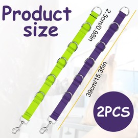 Ptenzor 2 Pcs Dog Grooming Loops Extender – Adjustable Grooming Straps with Quick Release D-Rings, Durable and Comfortable Fit for Grooming Tables (Purple & Green)