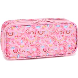 FlowFly Large Capacity Pencil Case for Kids, Boys & Girls – Zippered Multi-Functional Pen Pouch, Soft & Portable Pencil Bag for School, Teens, Students, Rainbow